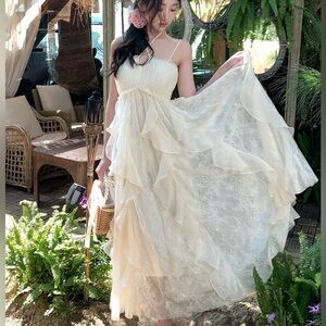 White maxi vacation dress